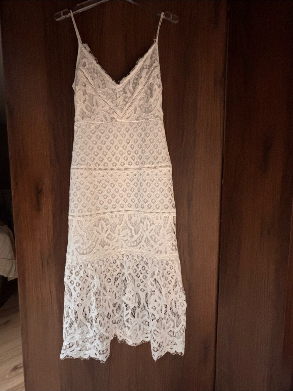 Lovers + Friends Ivory Lace Midi Slip Dress